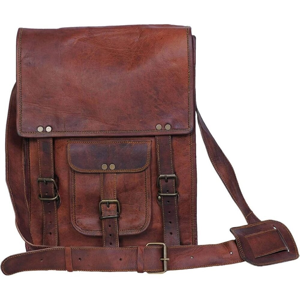 🆕 Women Brown Messenger Satchel Bag Passion Leather Sturdy Full Grain Durable